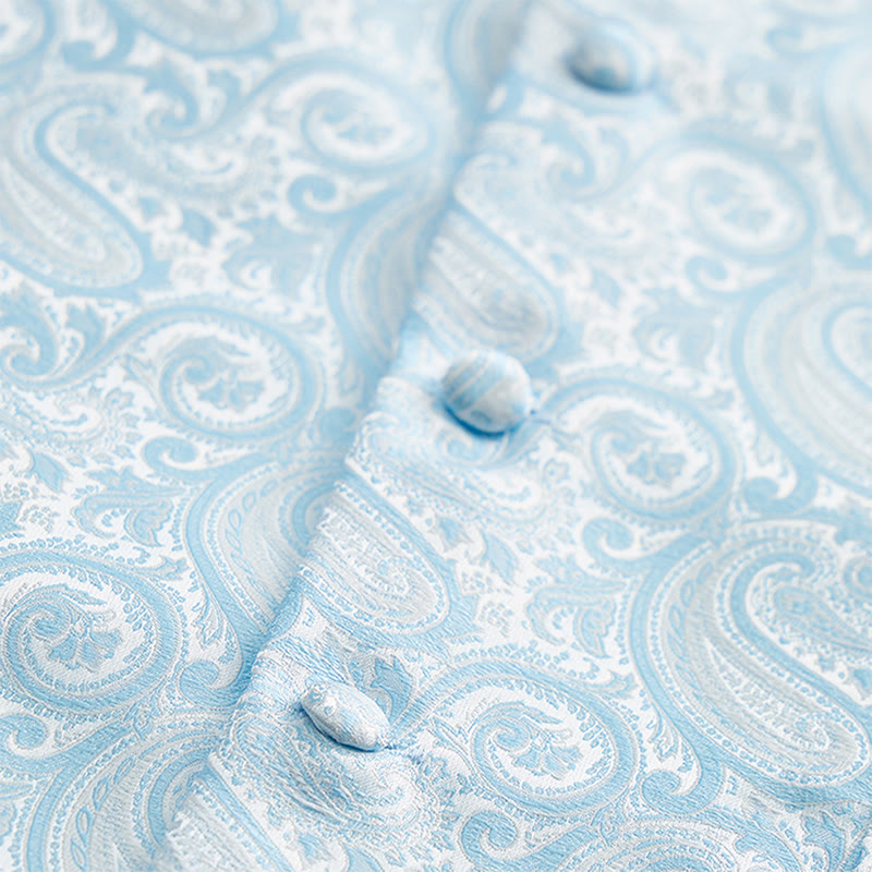 Completo da uomo a tre pezzi con gilet in jacquard a fantasia paisley. - image 11