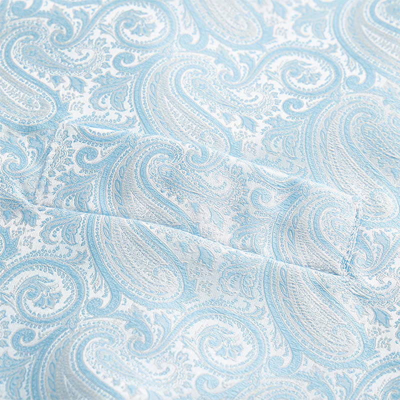 Completo da uomo a tre pezzi con gilet in jacquard a fantasia paisley. - image 10