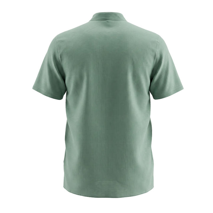 Camicia estiva da uomo a righe verticali con stampa tucano tropicale. - image 10