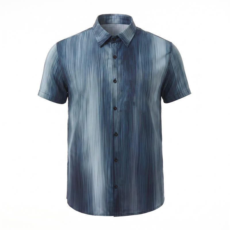 Camicia estiva da uomo con stampa a gradiente verticale e bottoni - image 14