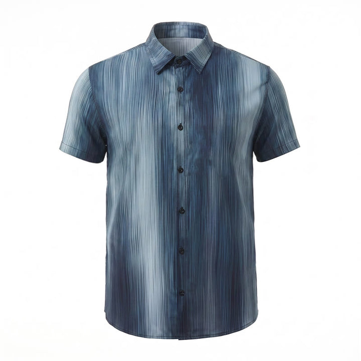 Camicia estiva da uomo con stampa a gradiente verticale e bottoni - image 14