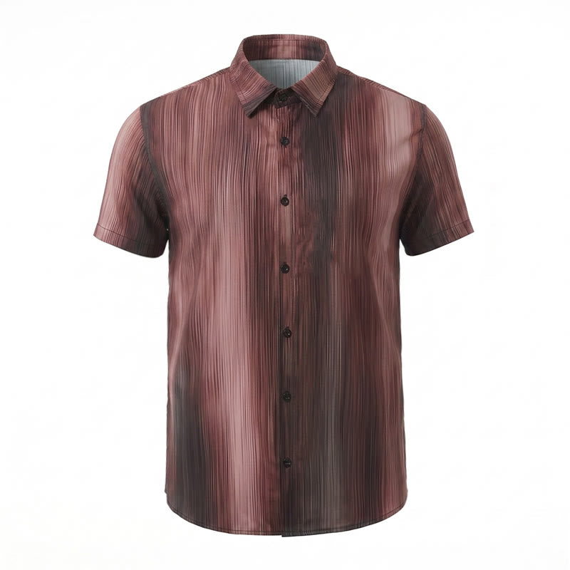 Camicia estiva da uomo con stampa a gradiente verticale e bottoni - image 12