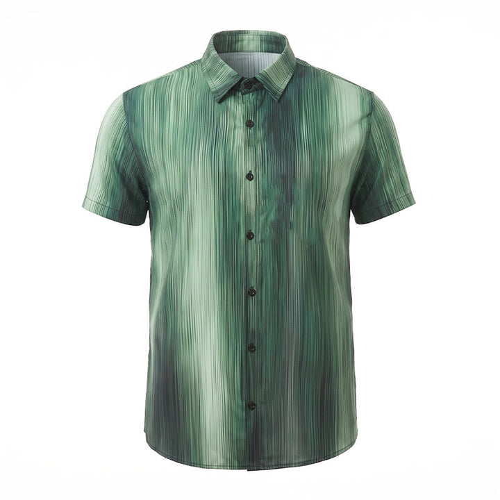 Camicia estiva da uomo con stampa a gradiente verticale e bottoni - image 11