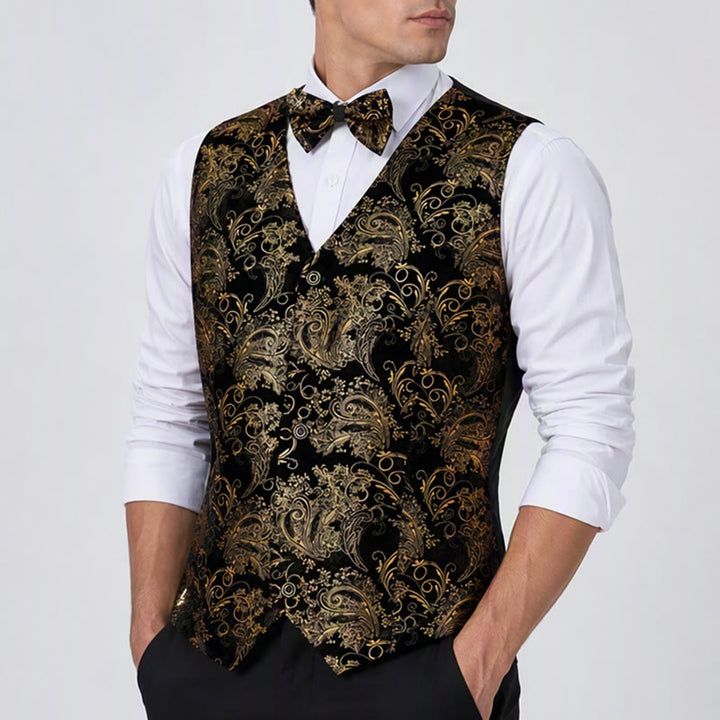 Gilet da uomo di lusso con stampa barocca vintage per feste e serate in discoteca - image 3