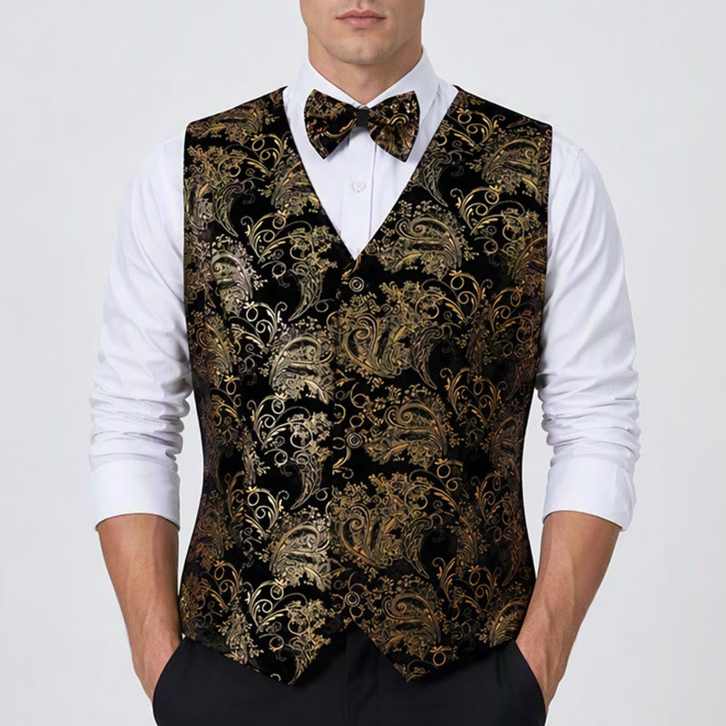 Gilet da uomo di lusso con stampa barocca vintage per feste e serate in discoteca - image 1