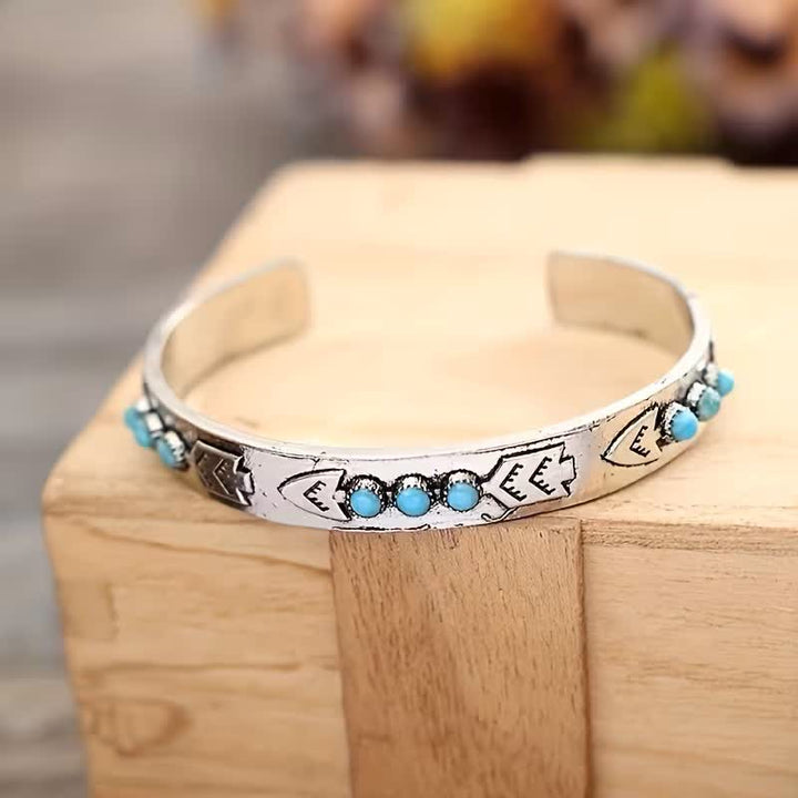 Bracciale aperto Sky Dots Turquoise Boho Silver Arrow - image 4