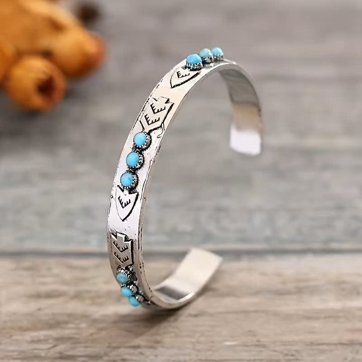 Bracciale aperto Sky Dots Turquoise Boho Silver Arrow - image 3