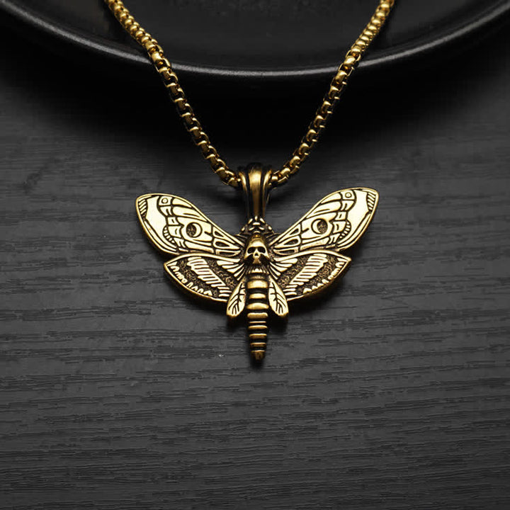 Collana unisex gotica punk con falena testa di morto - image 6