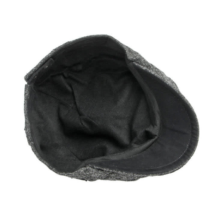Berretto a tesa piatta in stile britannico tradizionale con trama in tweed - image 5