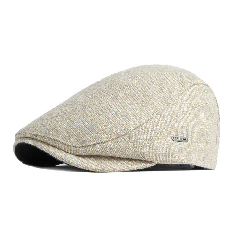 Berretto a tesa piatta in stile britannico tradizionale con trama in tweed - Beige - Regolabile (21 5/8"-23 1/4") - image 0