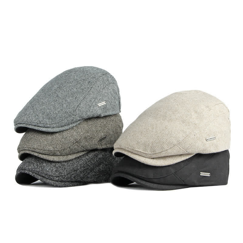 Berretto a tesa piatta in stile britannico tradizionale con trama in tweed - image 1