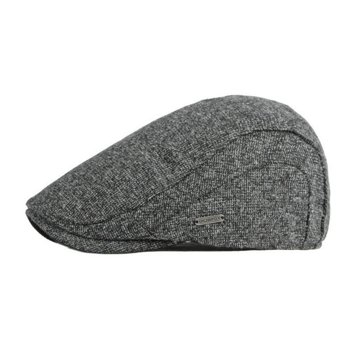 Berretto a tesa piatta in stile britannico tradizionale con trama in tweed - image 3