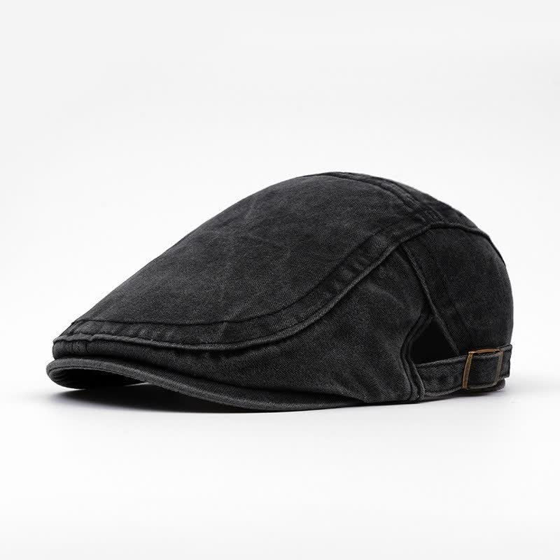 Berretto in cotone lavato ispirato all'abbigliamento da lavoro retrò, perfetto per tutti i giorni. - Nero - Regolabile (21 5/8"-23 5/8") - image 1