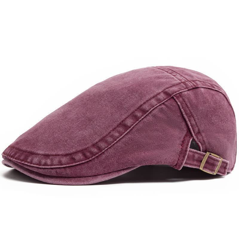 Berretto in cotone lavato ispirato all'abbigliamento da lavoro retrò, perfetto per tutti i giorni. - Vino - Regolabile (21 5/8"-23 5/8") - image 9