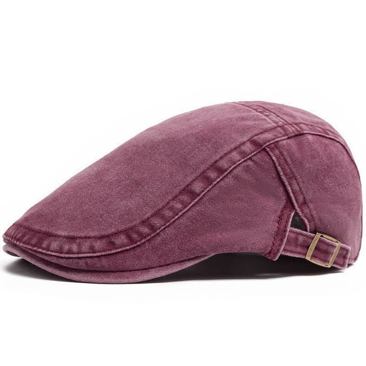 Berretto in cotone lavato ispirato all'abbigliamento da lavoro retrò, perfetto per tutti i giorni. - Vino - Regolabile (21 5/8"-23 5/8") - image 9