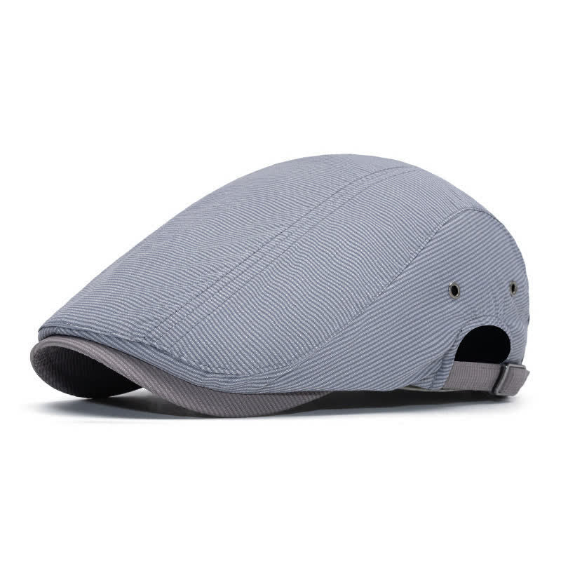 Berretto piatto a righe sottili stile urbano con cinturino regolabile. - Grigio chiaro - Regolabile (22"-24") - image 12