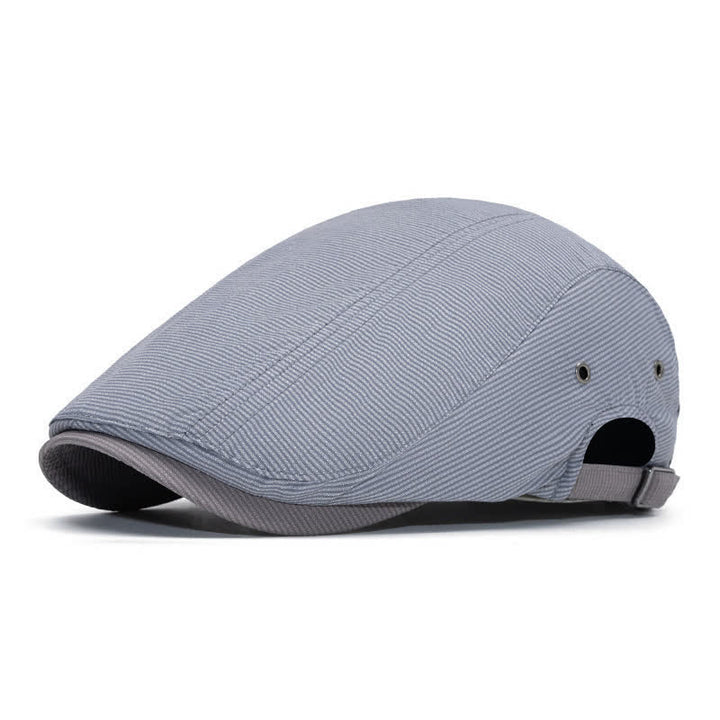 Berretto piatto a righe sottili stile urbano con cinturino regolabile. - Grigio chiaro - Regolabile (22"-24") - image 12