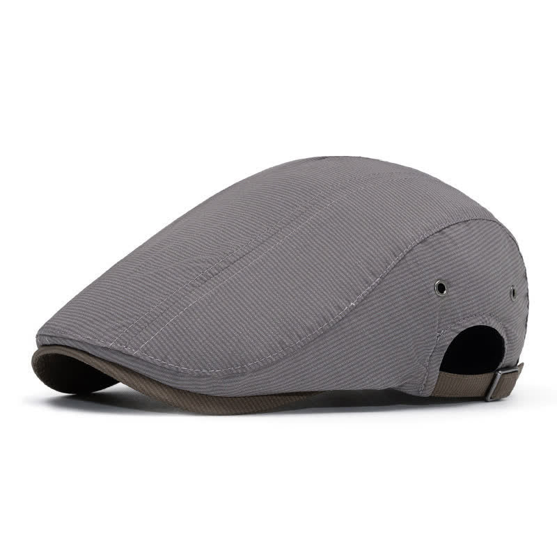 Berretto piatto a righe sottili stile urbano con cinturino regolabile. - Grigio medio - Regolabile (22"-24") - image 1