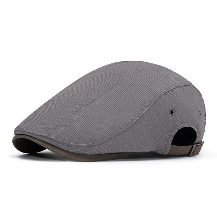 Berretto piatto a righe sottili stile urbano con cinturino regolabile. - Grigio medio - Regolabile (22"-24") - image 1
