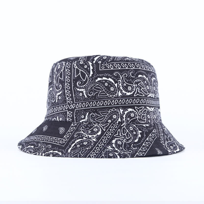 Cappello da pescatore reversibile unisex con motivo paisley - Nero - M (22"-22 7/8") - image 9