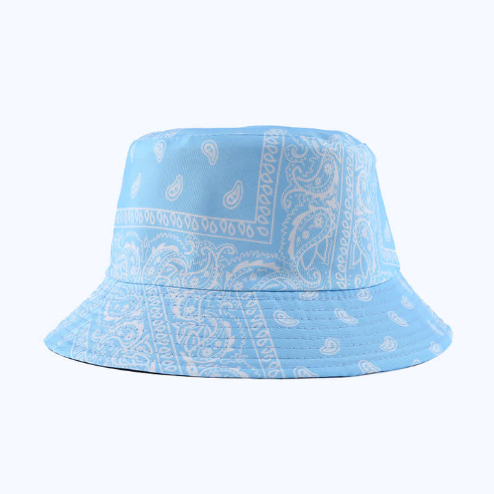 Cappello da pescatore reversibile unisex con motivo paisley - Azzurro chiaro - M (22"-22 7/8") - image 13
