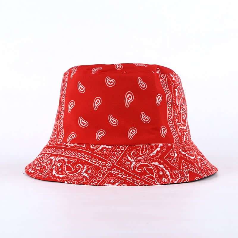Cappello da pescatore reversibile unisex con motivo paisley - Rosso - M (22"-22 7/8") - image 6
