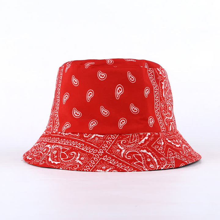 Cappello da pescatore reversibile unisex con motivo paisley - Rosso - M (22"-22 7/8") - image 6