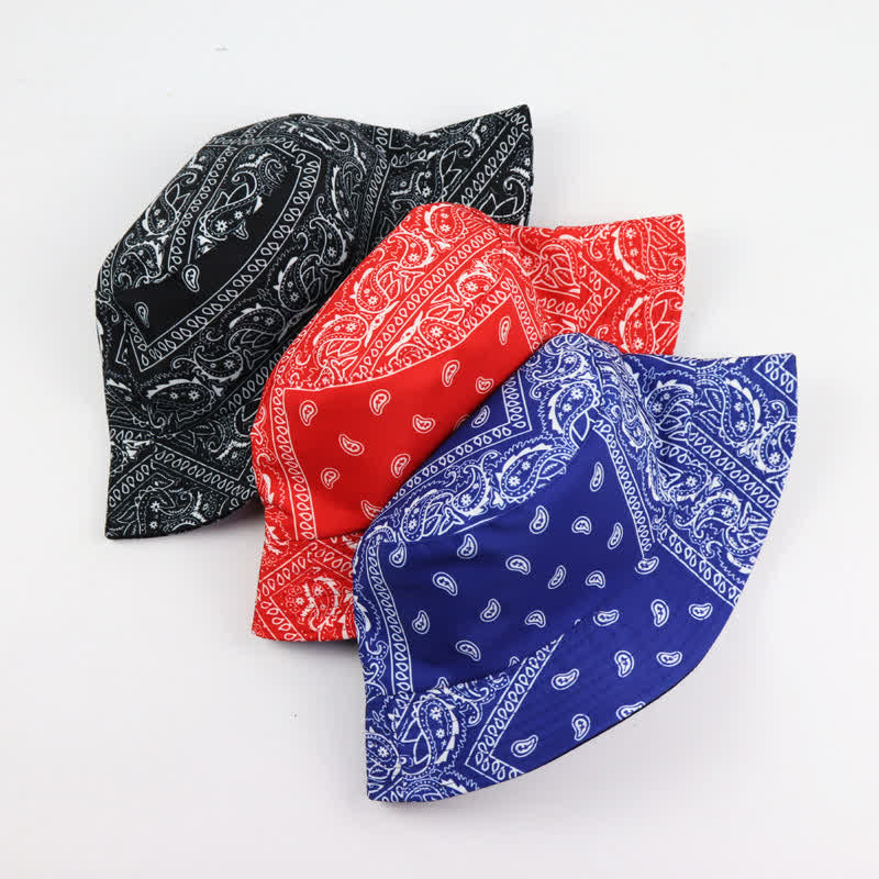 Cappello da pescatore reversibile unisex con motivo paisley - image 5