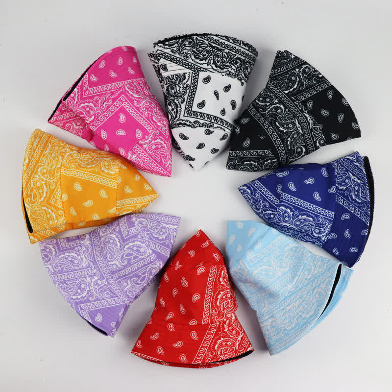 Cappello da pescatore reversibile unisex con motivo paisley - image 1