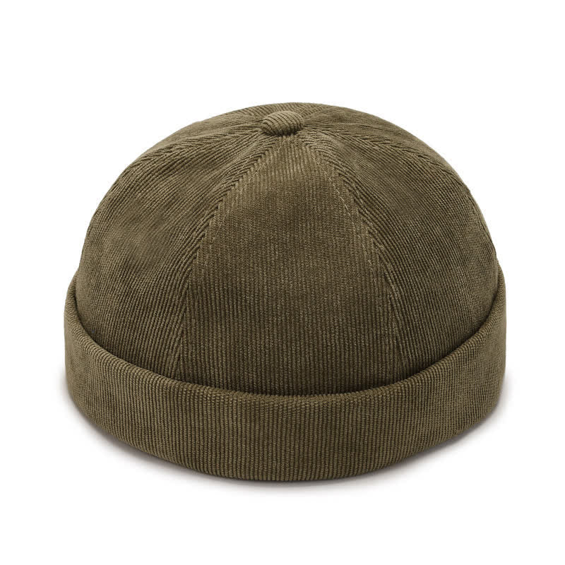 Berretto in velluto a coste senza visiera, tinta unita, modello Dockers - Verde militare - Regolabile (22"-23 5/8") - image 8
