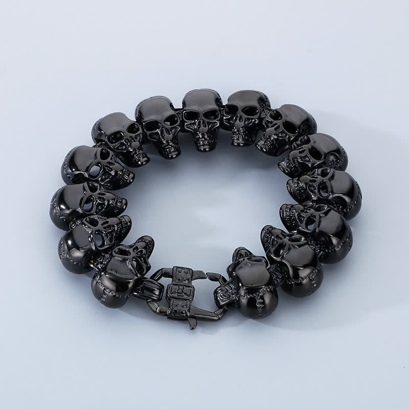 Bracciale punk da motociclista con maglie a teschio in stile hip hop heavy metal. - Nero - image 13
