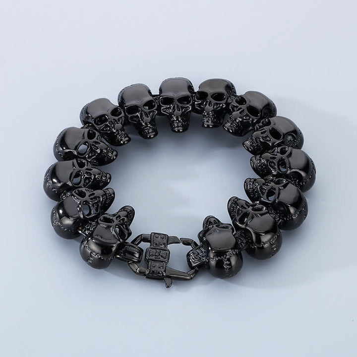 Bracciale punk da motociclista con maglie a teschio in stile hip hop heavy metal. - Nero - image 13