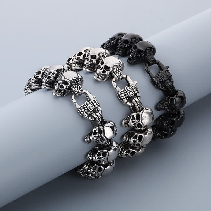 Bracciale punk da motociclista con maglie a teschio in stile hip hop heavy metal. - image 5
