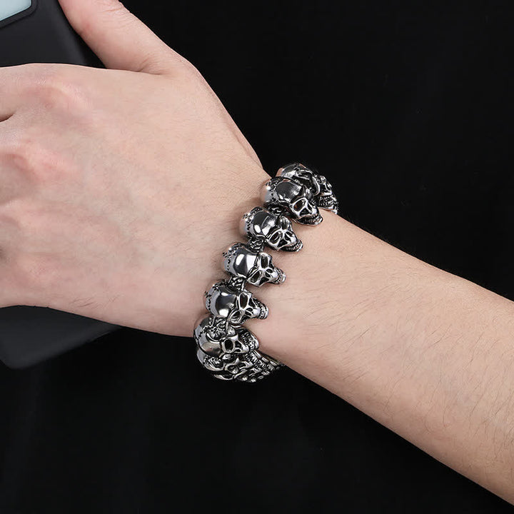 Bracciale punk da motociclista con maglie a teschio in stile hip hop heavy metal. - image 0