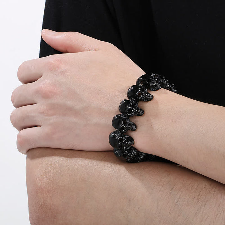 Bracciale punk da motociclista con maglie a teschio in stile hip hop heavy metal. - image 14