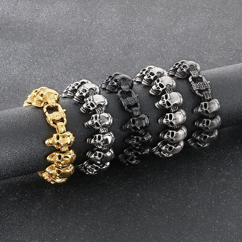 Bracciale punk da motociclista con maglie a teschio in stile hip hop heavy metal. - image 1