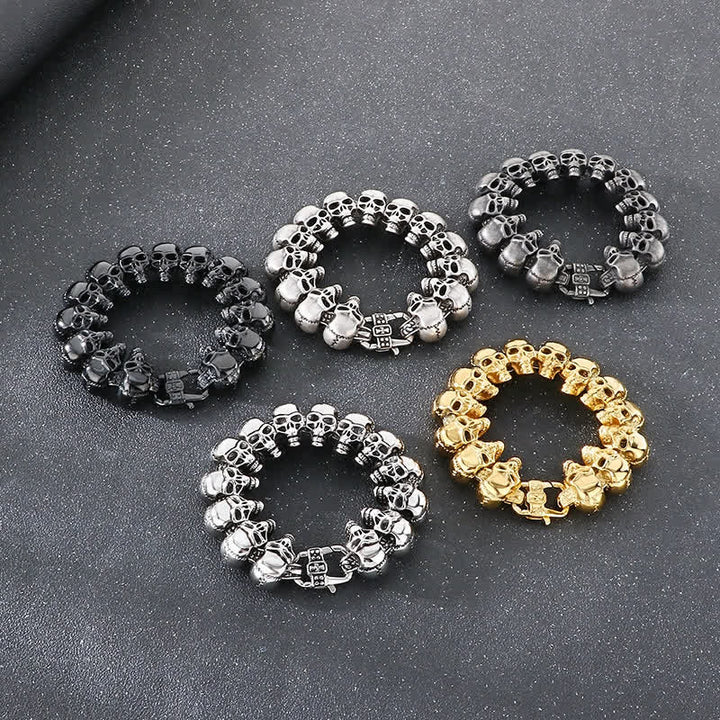 Bracciale punk da motociclista con maglie a teschio in stile hip hop heavy metal. - image 3