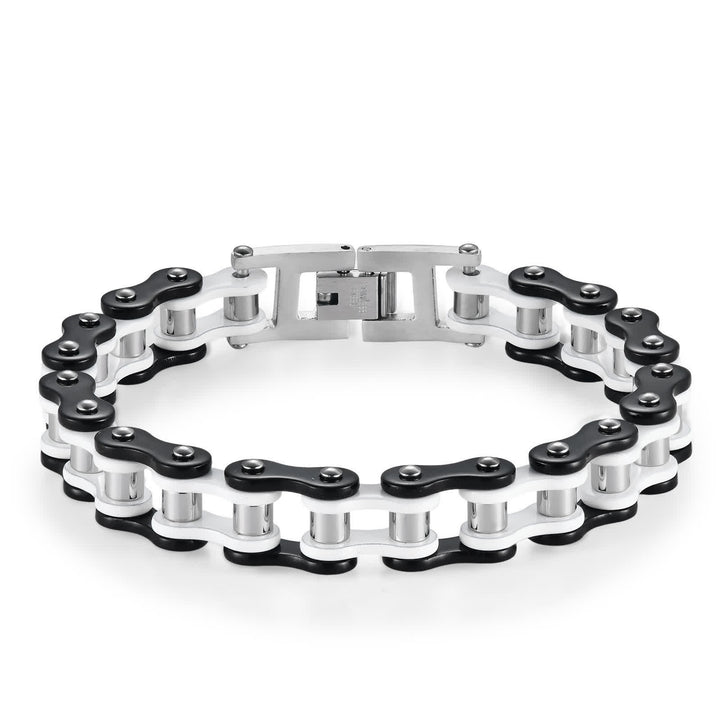 Cavalca con stile, senza paura, braccialetto a catena da moto - Bianco e nero - image 8