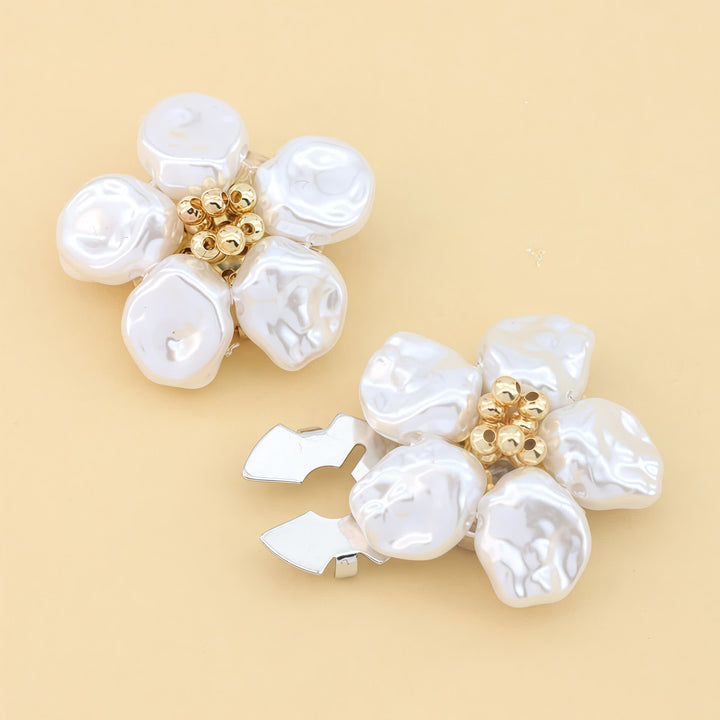 1 paio di copribottoni decorativi a scatto con motivo a perle per camicia - Argento - image 7