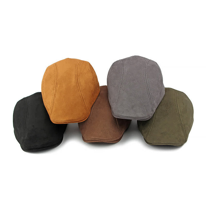 Berretto piatto unisex in camoscio stile vintage Ivy - image 1