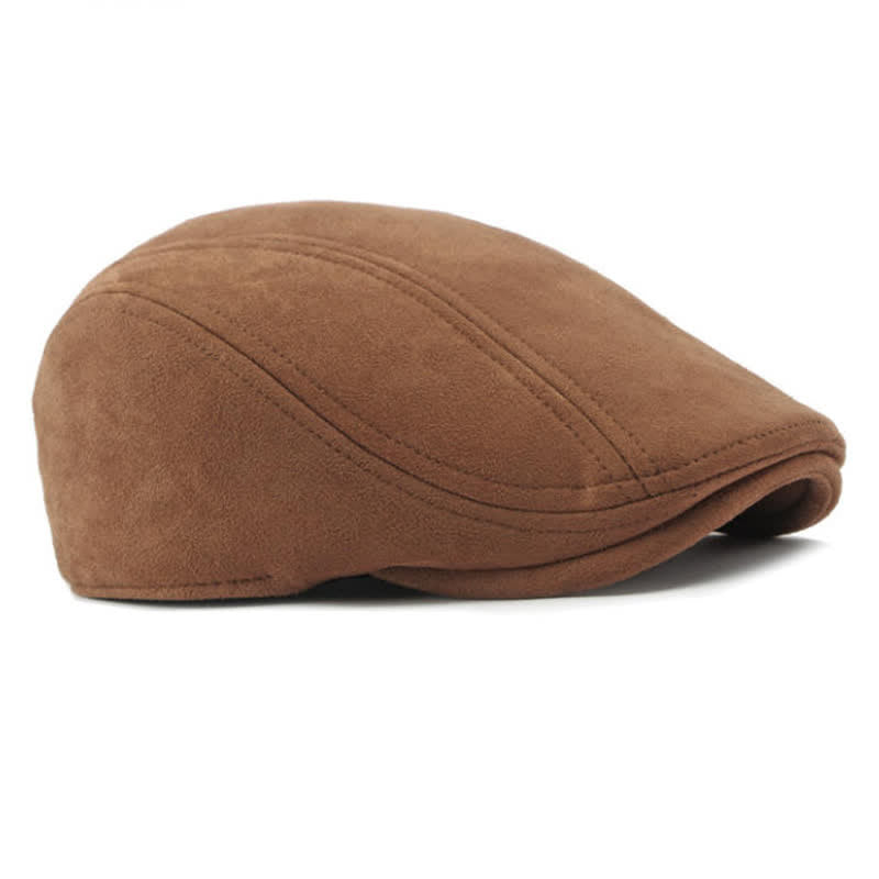 Berretto piatto unisex in camoscio stile vintage Ivy - image 4