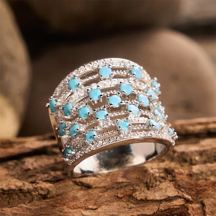 Anello da donna a fascia larga con pavé di zirconi. - image 3