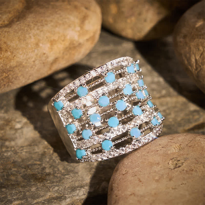 Anello da donna a fascia larga con pavé di zirconi. - image 2