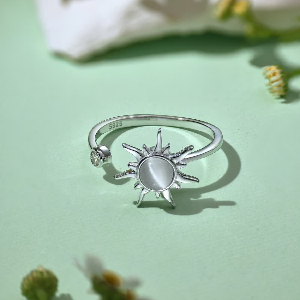 Anello antistress girevole e regolabile con motivo celeste. - Argento - Argento 926 - image 8
