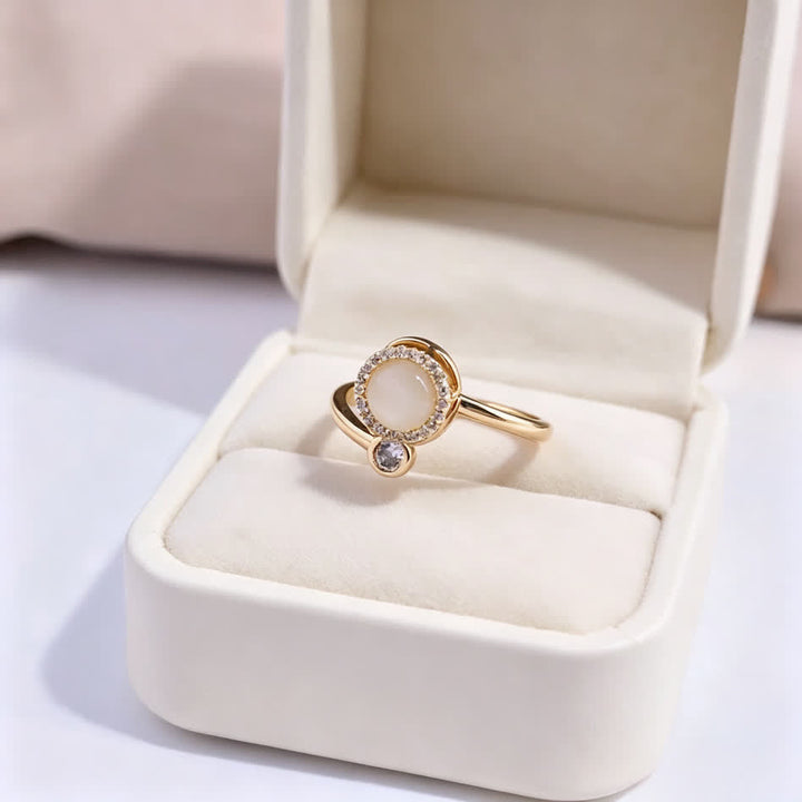 Anello antiansia regolabile con spinner a forma di occhio di gatto dorato - image 3