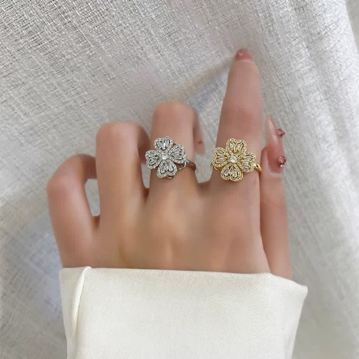 Anello antiansia regolabile a forma di quadrifoglio rotante - image 7