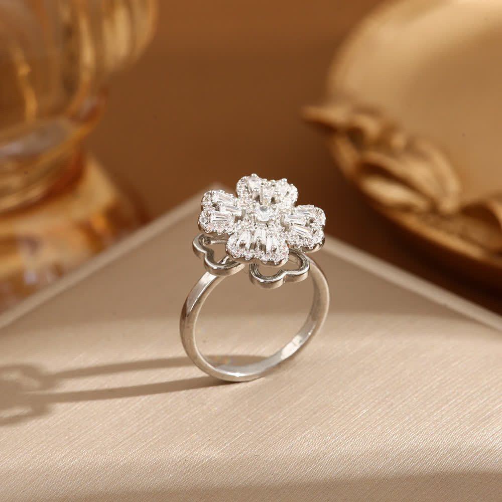 Anello antiansia regolabile a forma di quadrifoglio rotante - image 8