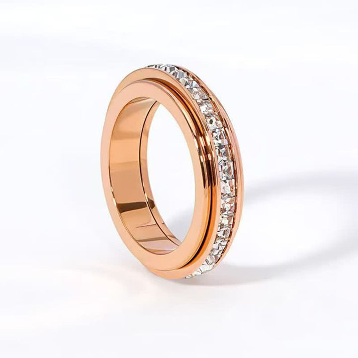 Anello antistress con spinner di cristallo scintillante, ideale per alleviare lo stress. - image 8