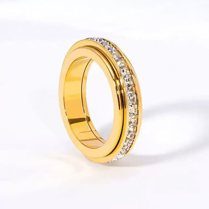 Anello antistress con spinner di cristallo scintillante, ideale per alleviare lo stress. - image 6