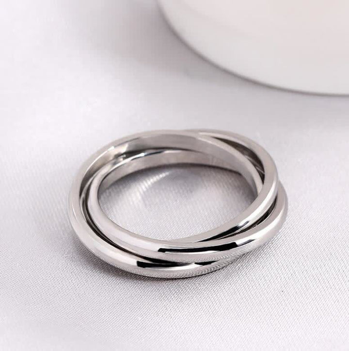 Anello antistress rotante 3 in 1 ad incastro - Argento - US 13 - image 7